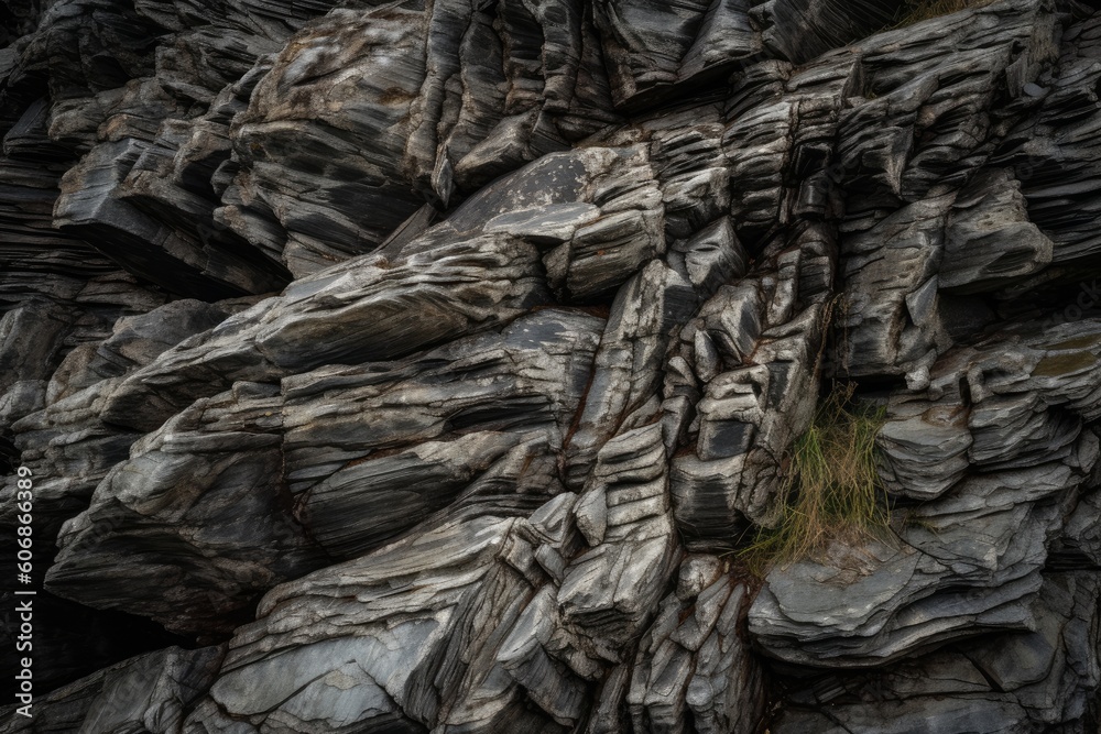 Rough stone surface with jagged edges, Generative ai Rough stone surface with jagged edges, Generative ai