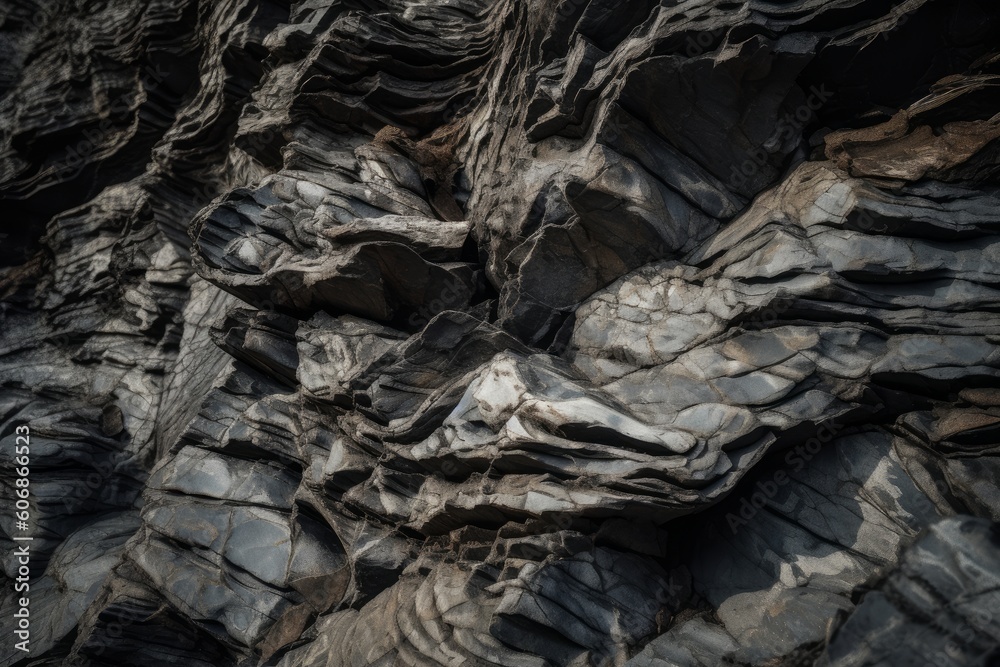 Rough stone surface with jagged edges, Generative ai
