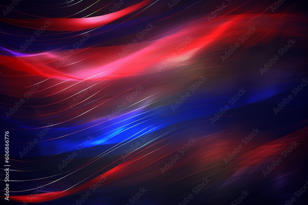 Red and blue blured pattern of light lines, Generative ai Red and blue blured pattern of light lines, Generative ai