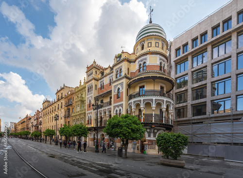 Edificio La Adriatica at Avenida de la Constitucion Street - Seville, Andalusia, Spain © diegograndi