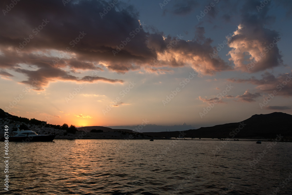 Sunset over the Island of Elafonisos, on the southern tip of the Peloponnese Peninsula Sunset over the Island of Elafonisos, on the southern tip of the Peloponnese Peninsula