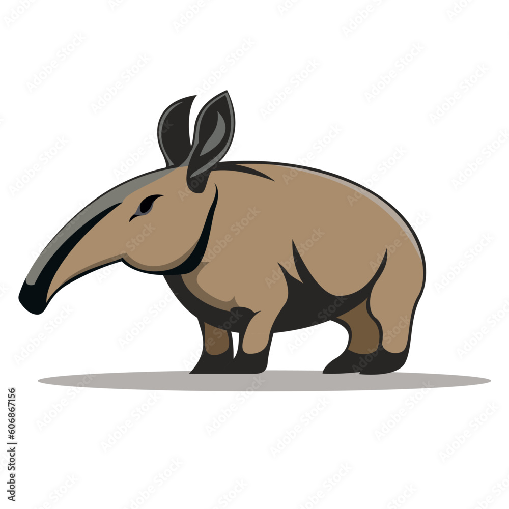 Naklejka premium Aardvark animal cartoon or aardvark Orycteropus Afer vector image illustration