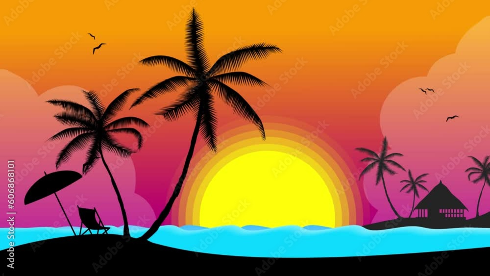 sunset on the beach with dolphins A perfect loop 4k 60 fps sunset on the beach with dolphins A perfect loop 4k 60 fps
