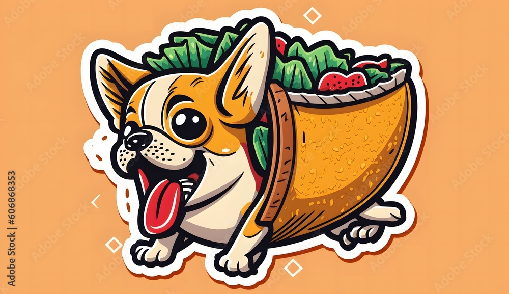 Cuban Taco Animal Sticker: Free Vector Illustration with a Playful Twist Generative AI
