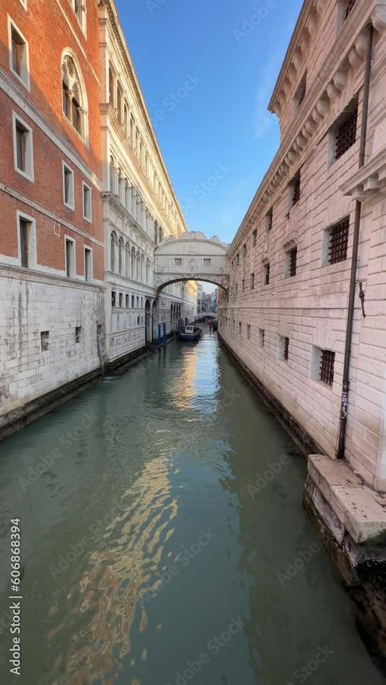 Vertical video of one of the mythical canals of Venice in Italy, without people at dawn. Vertical video of one of the mythical canals of Venice in Italy, without people at dawn.