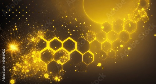 bee  glow particle design. Elegant wavy vector abstract background Ai Generative