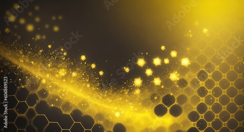 bee  glow particle design. Elegant wavy vector abstract background Ai Generative 