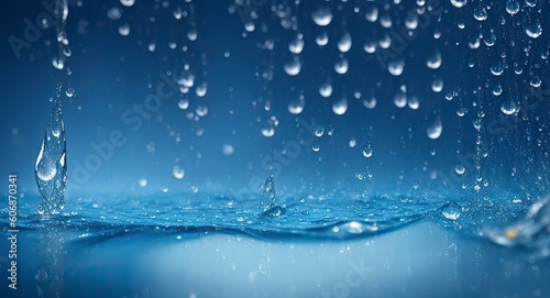 drops of water rain drop drops transparent rainy droplets Elegant wavy liquid abstract background Ai Generative