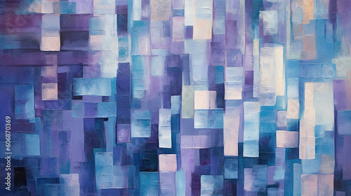 Abstract background features a blend of blues and purples with intricate geometric shapes. Created with Generative AI