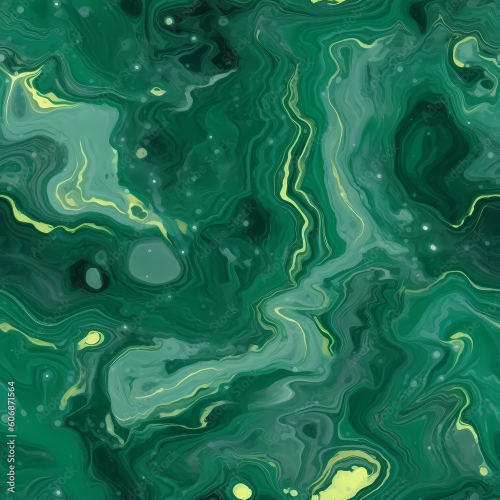 Green marble swirl seamless background