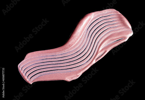 pink shimmer swatch of lipgloss, bright color cosmetic product stroke, acryl gouache oil paint texture, cosmetic or beauty product texture 