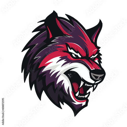 Wolves mascot esport logo character design for wolf gaming and sport. Vector illustration of wolf head