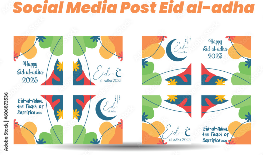 Set Social media post template of Eid al adha event.