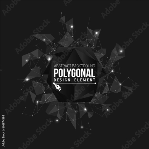 Abstract triangle pattern. Dark polygonal background. Vector illustration for your design.
