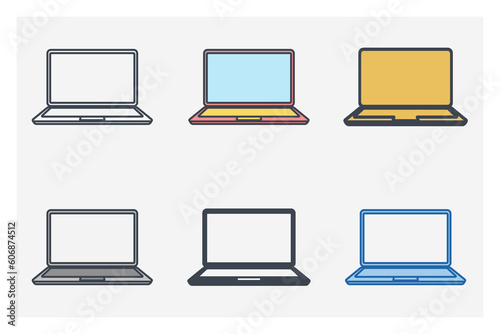 Laptop icon symbol template for graphic and web design collection logo vector illustration