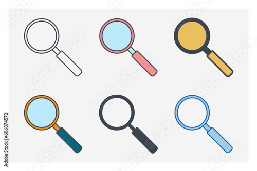 Magnifying Glass icon symbol template for graphic and web design collection logo vector illustration