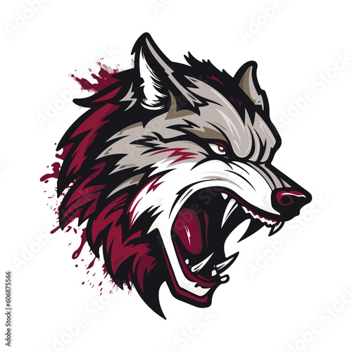 Wolves mascot esport logo character design for wolf gaming and sport. Vector illustration of wolf head