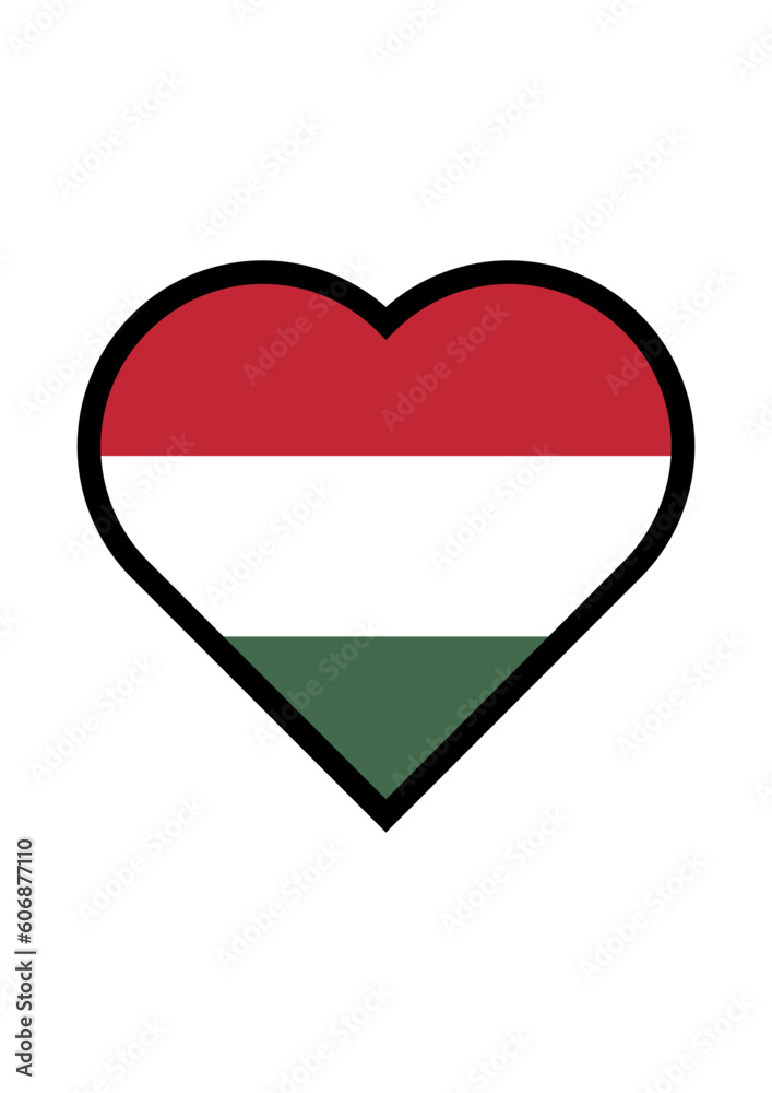 Hungary flag heart vector illustration Hungary flag heart vector illustration