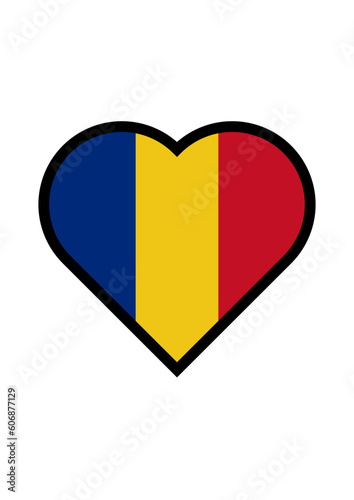 Romania flag heart vector illustration photo