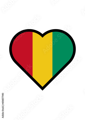 Guinea flag heart vector illustration