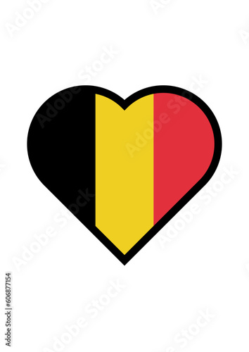 Belgium flag heart vector illustration photo