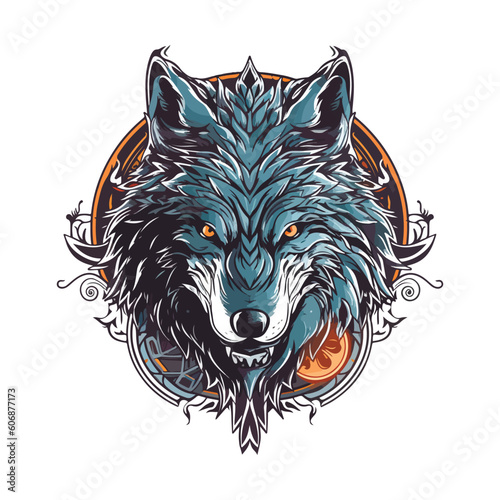 Wolves mascot esport logo character design for wolf gaming and sport. Vector illustration of wolf head