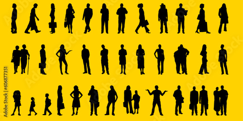 Set of People silhouette illustration 