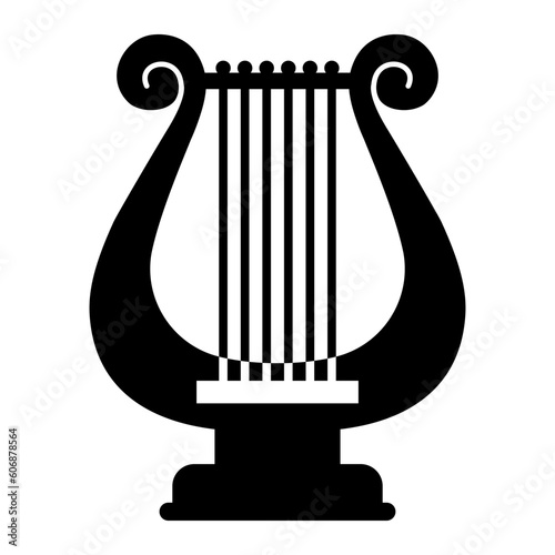 lyre musical instrument icon. flat vector illustration.