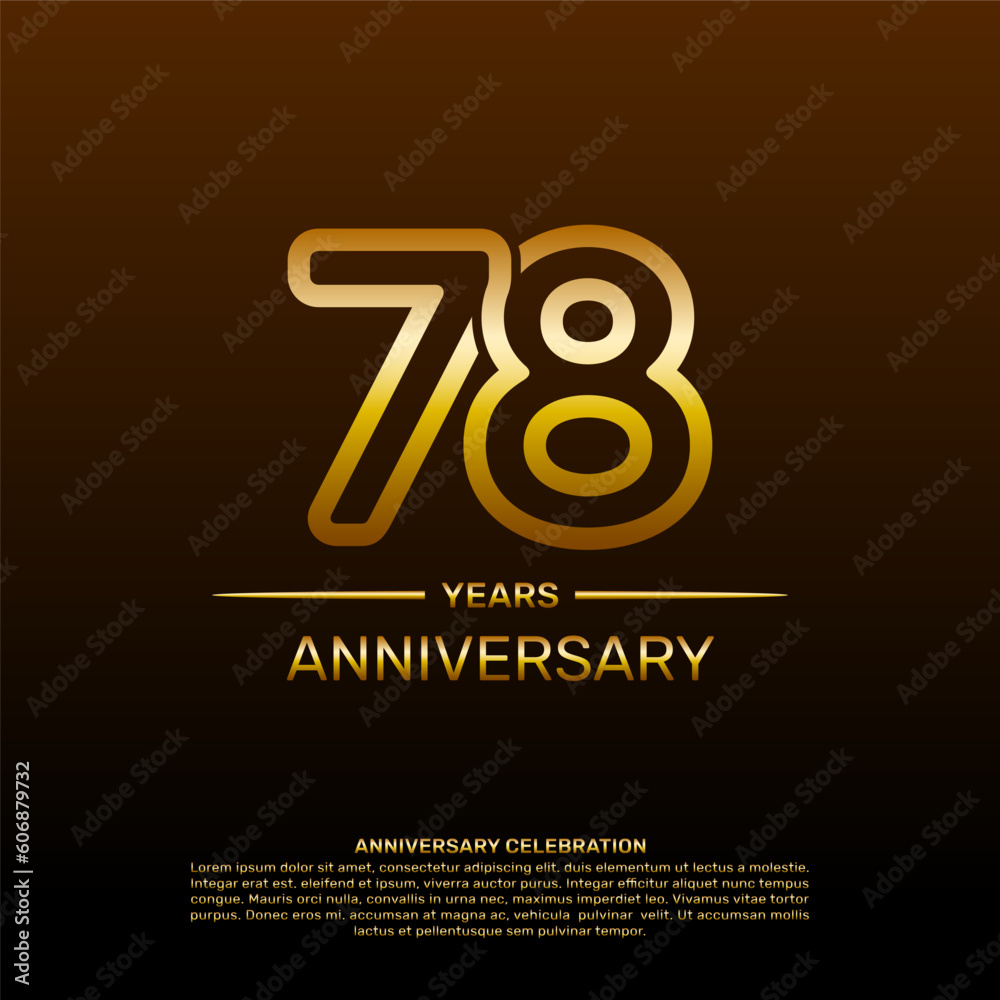78th year anniversary design template in gold color. vector template illustration 78th year anniversary design template in gold color. vector template illustration