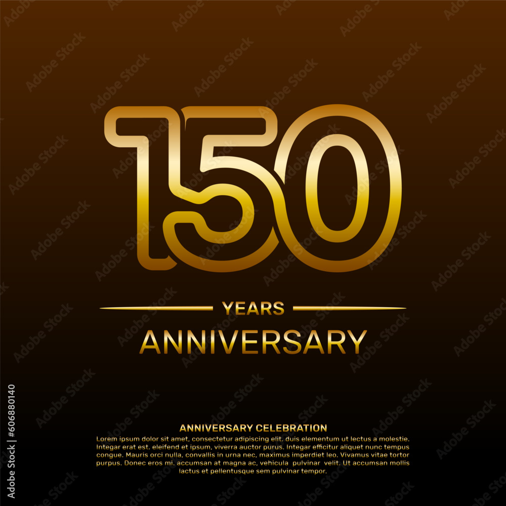 150th year anniversary design template in gold color. vector template illustration 150th year anniversary design template in gold color. vector template illustration