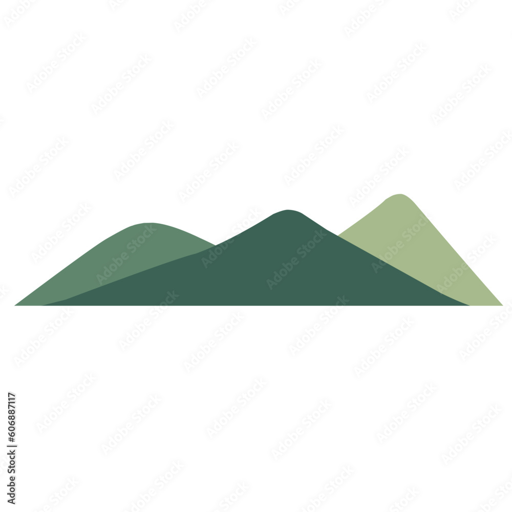 Flat Cartoon Mountain. Mountain Logo. Vector Illustration