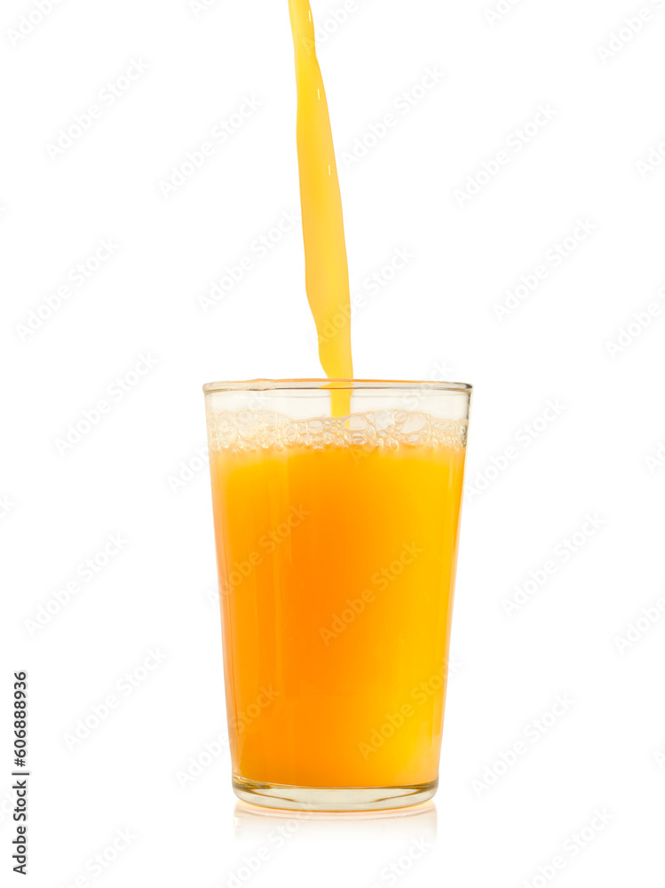 Pouring a glass of orange juice Pouring a glass of orange juice