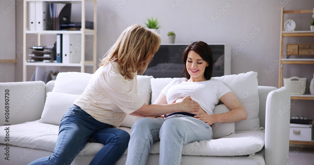 Pregnant Woman Baby Support Massage