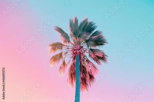 pastel palm tree color. Generative AI