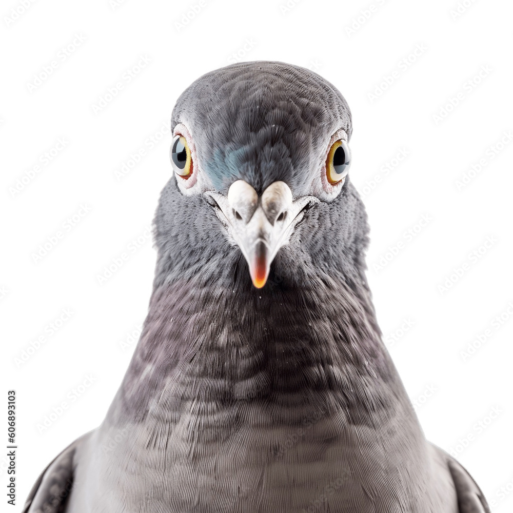 Pigeon Face Shot on Transparent Background. AI Stock Illustration | Adobe  Stock