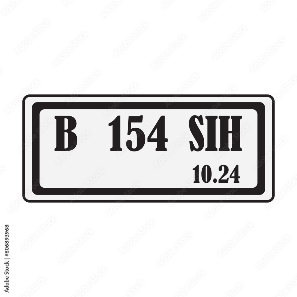 Indonesian serial number plate icon vector design template Indonesian serial number plate icon vector design template