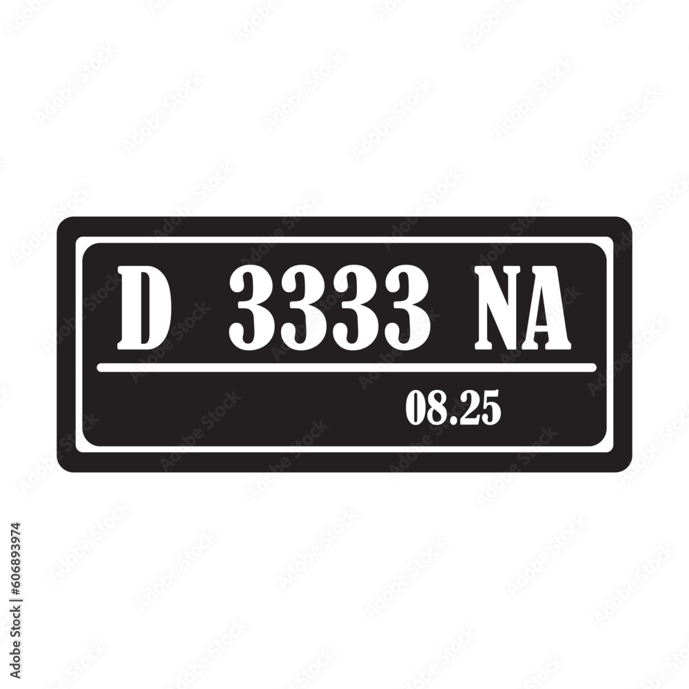 Indonesian serial number plate icon vector design template Indonesian serial number plate icon vector design template