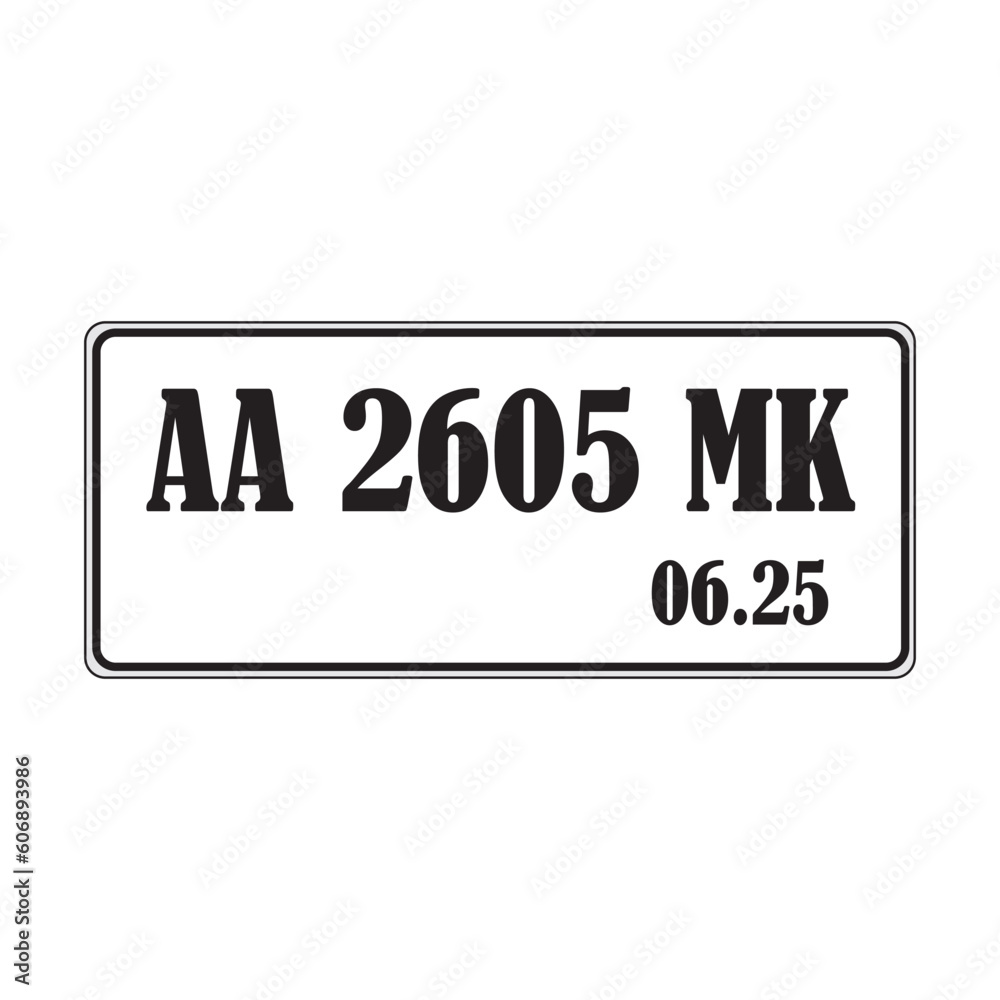 Indonesian serial number plate icon vector design template Indonesian serial number plate icon vector design template