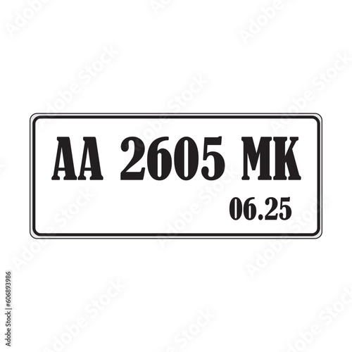 Indonesian serial number plate icon vector design template