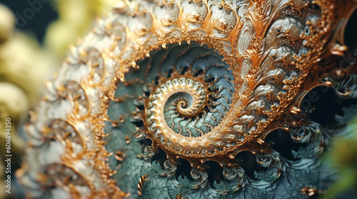 Beautifully generated mandelbrot fractals in vibrant colors of gold, silver, black and natural colors in 3D and 2D. Use as backdrops and backgrounds. Explore diverse shapes. , Generative AI, Generativ