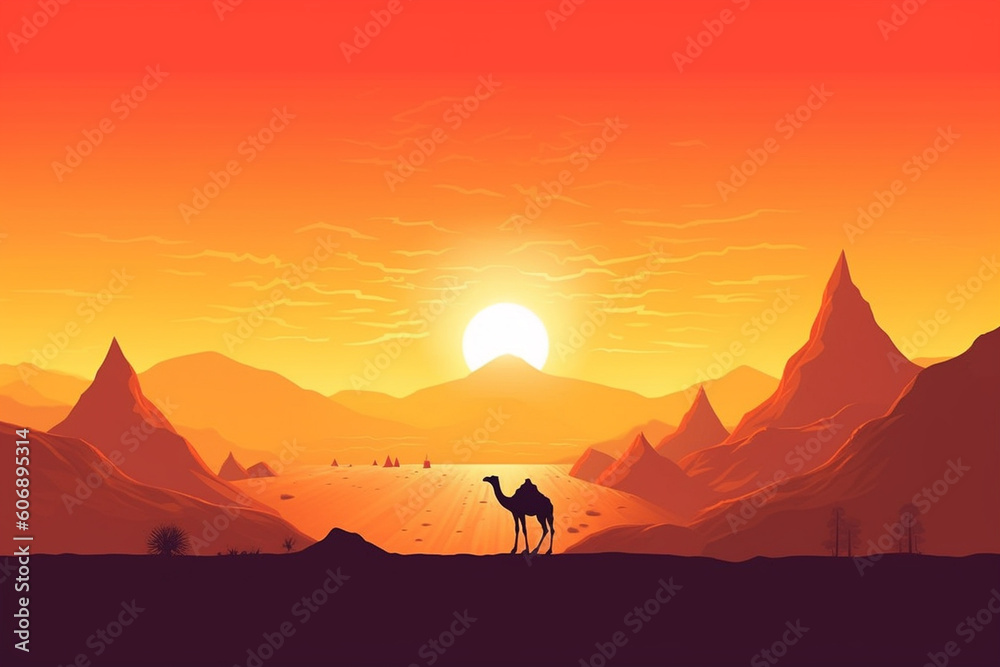 Silhouette of a camel - Eid al adha