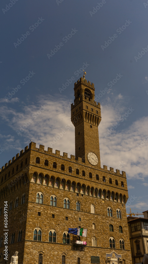Palazzo Vecchio in Florence shot from Piazza della Signoria