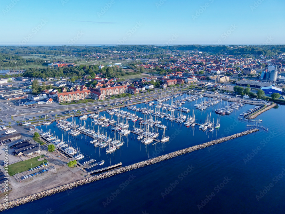 Fototapeta premium Danish yacht harbor in Aabenraa, Southern Jutland