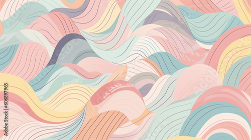 Pastel color patterns background. Abstract figures. IA generated.