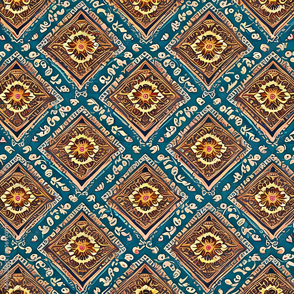 1434 Retro Vintage Patterns: A retro and vintage-inspired background featuring retro vintage patterns with nostalgic motifs, retro colors, and a vintage aesthetic2, Generative AI