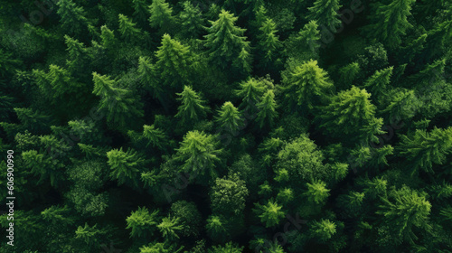 Green forest background, top view