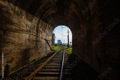 Light at the end of railroad tunnel