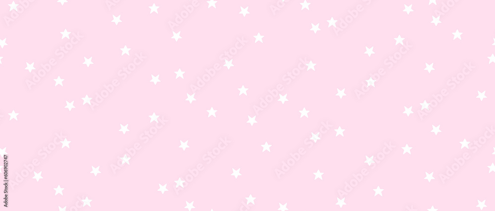 Tiny Stars Seamless Vector Pattern. Irregular Hand Drawn Simple Starry Print for Fabric,Textile,Wrapping Paper. Galaxy Design. Little Stars Isolated on a Light Pink Background. RGB Color.