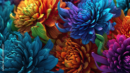 Multicolored flowers  background