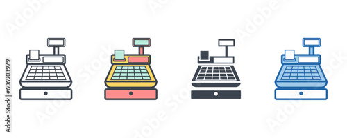 cash register icon symbol template for graphic and web design collection logo vector illustration
